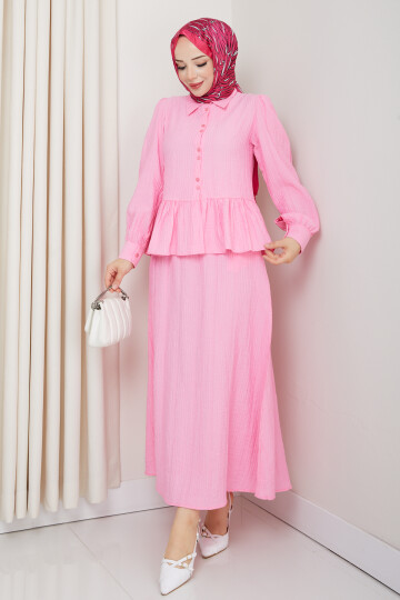 ADELYA FIRFIRLI ETEKLİ TAKIM-PEMBE