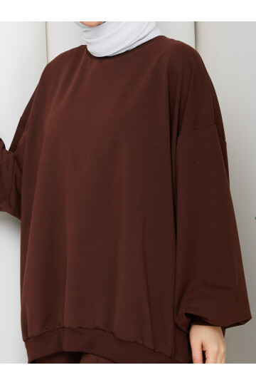 BALON KOL SWEAT TAKIM-ACIKAHVE