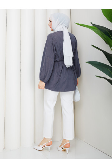 ÇİLEK NERVÜRLÜ GÖMLEK - ANTRASİT