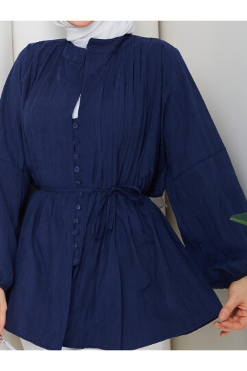 ÇİLEK NERVÜRLÜ GÖMLEK - LACİVERT