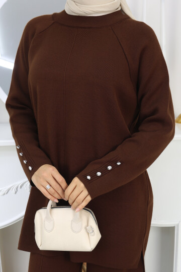 ÇIMALI TRİKO TAKIM-ACI KAHVE