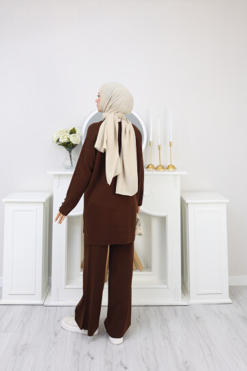 ÇIMALI TRİKO TAKIM-ACI KAHVE