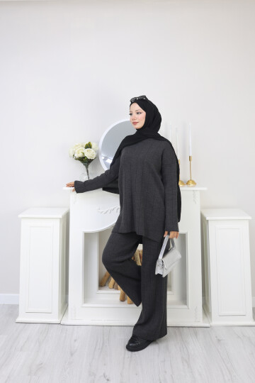 KALIN FİTİLLİ TRİKO  TAKIM -FÜME