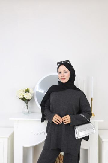 KALIN FİTİLLİ TRİKO  TAKIM -FÜME