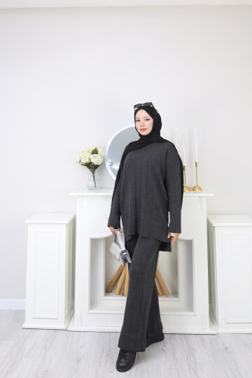 KALIN FİTİLLİ TRİKO  TAKIM -FÜME