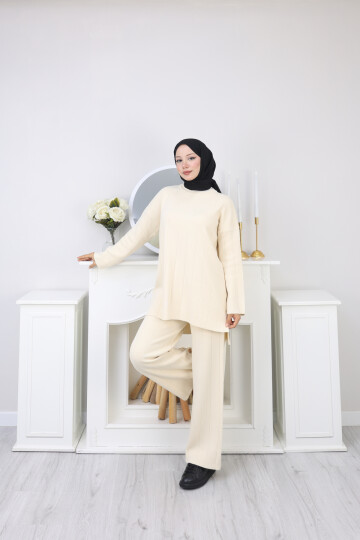 KALIN FİTİLLİ  TRİKO  TAKIM -KREM