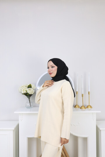 KALIN FİTİLLİ  TRİKO  TAKIM -KREM