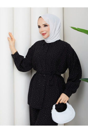 FULL SERPME TAŞLI TAKIM - SİYAH