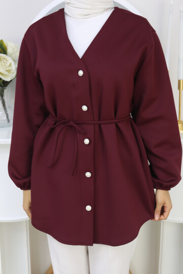 İP BAĞLAMALI SCUBA CEKET - BORDO