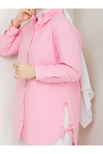 İP DETAY GÖMLEK-PEMBE