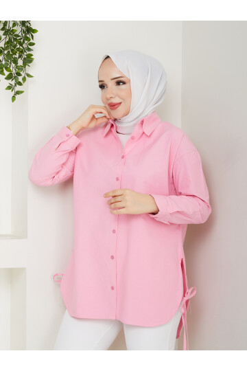 İP DETAY GÖMLEK-PEMBE