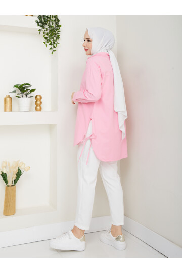 İP DETAY GÖMLEK-PEMBE