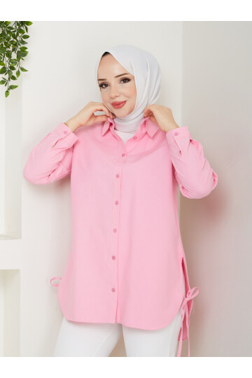 İP DETAY GÖMLEK-PEMBE