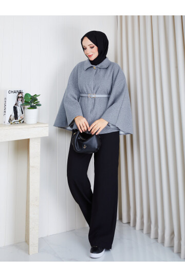 Kemerli Kaşe Panço – Gri