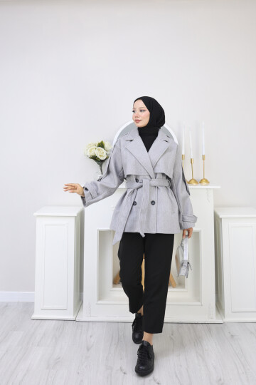 KISA TASARIM KABAN -GRİ