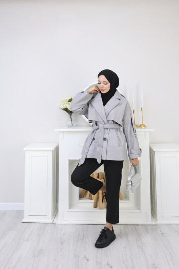 KISA TASARIM KABAN -GRİ