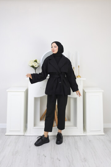 KISA TASARIM KABAN -SİYAH