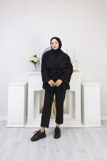 KISA TASARIM KABAN -SİYAH