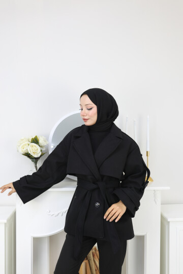 KISA TASARIM KABAN -SİYAH