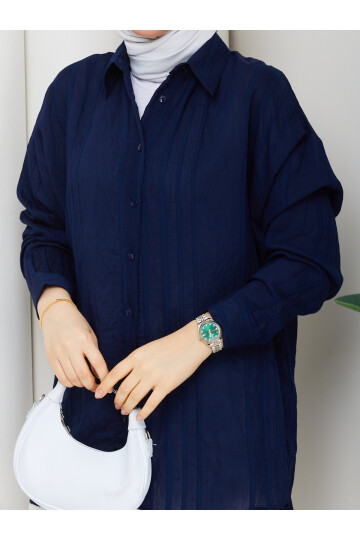 NESLİ OVERSİZE GÖMLEK - LACİVERT