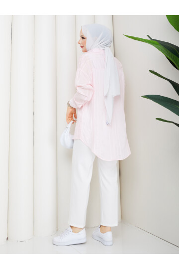 NESLİ OVERSİZE GÖMLEK - PEMBE