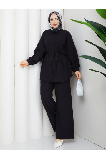 ÖNÜ PERVAZLI HELENA TAKIM - SİYAH