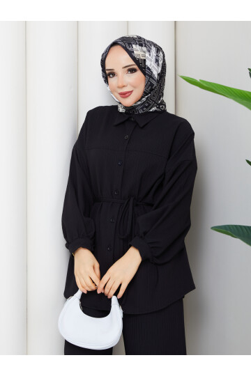 ÖNÜ PERVAZLI HELENA TAKIM - SİYAH