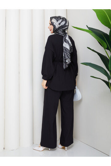 ÖNÜ PERVAZLI HELENA TAKIM - SİYAH