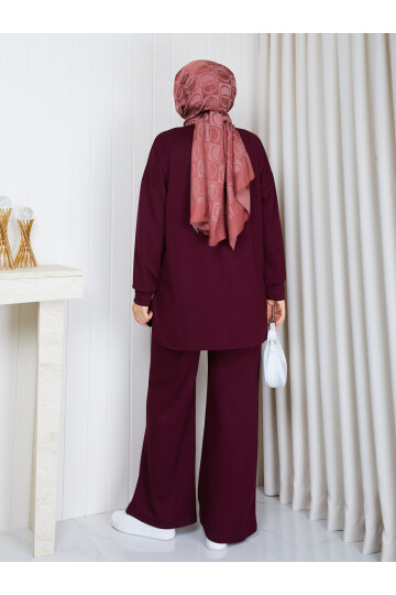 Oval Kesim Oysho Kumaş İkili Takım – Bordo