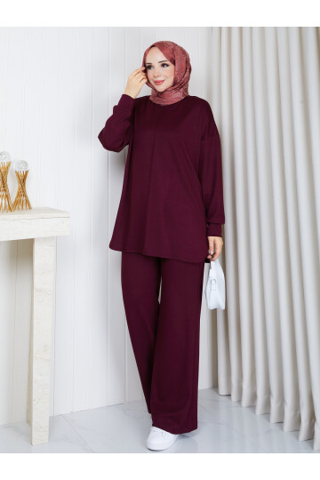 Oval Kesim Oysho Kumaş İkili Takım – Bordo