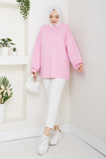 Oysho Oversize Beyzik Sweat Pembe