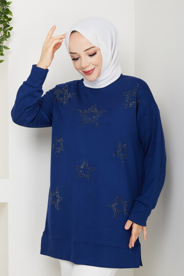 Oysho Yıldız Taşlı Tunik Lacivert