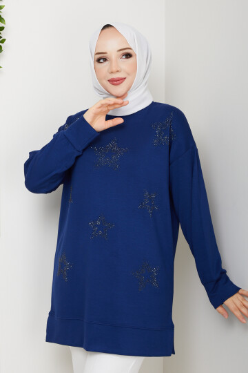 Oysho Yıldız Taşlı Tunik Lacivert