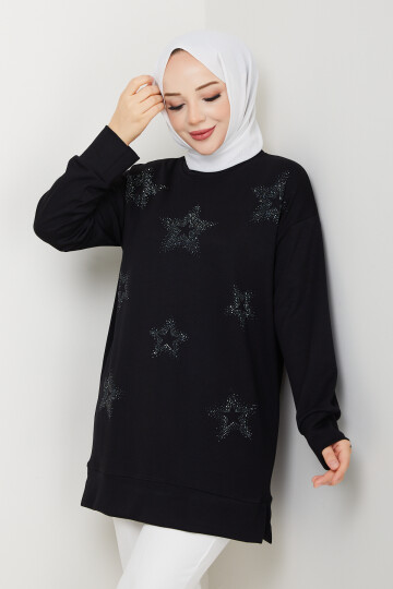 Oysho Yıldız Taşlı Tunik Siyah