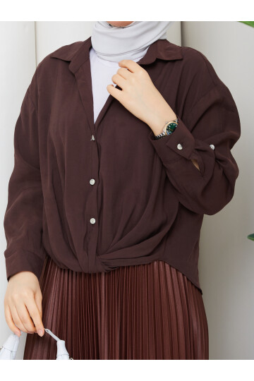 QN BURGULU GÖMLEK-ACI KAHVE