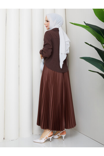 QN BURGULU GÖMLEK-ACI KAHVE