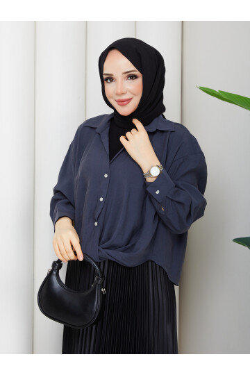 QN BURGULU GÖMLEK - FÜME