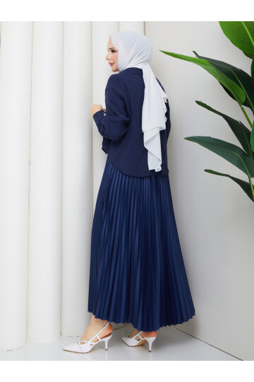 QN BURGULU GÖMLEK - LACİVERT