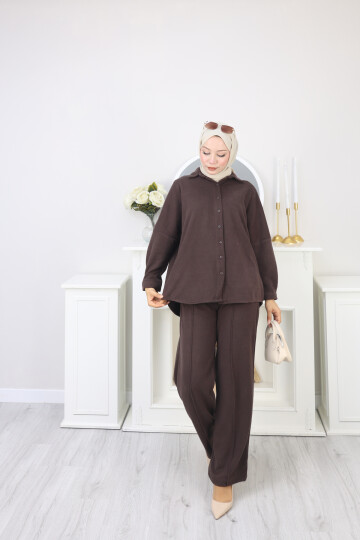 SELANİK GÖMLEK  TAKIM -ACI KAHVE