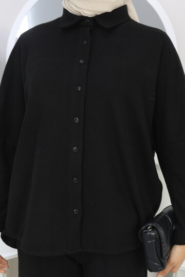 SELANİK  GÖMLEK  TAKIM -SİYAH