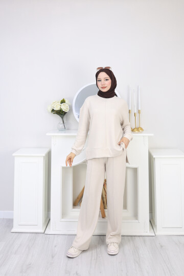 SELANİK ÇIMA DETAY TAKIM -KREM