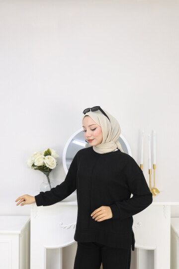 SELANİK ÇIMA DETAY TAKIM -SİYAH