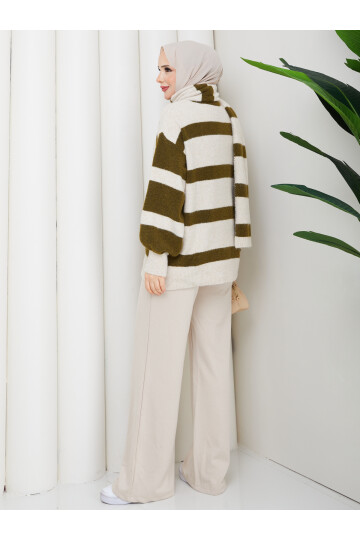 TRİKO HIRKA ATKI KOMBİN - YEŞİL