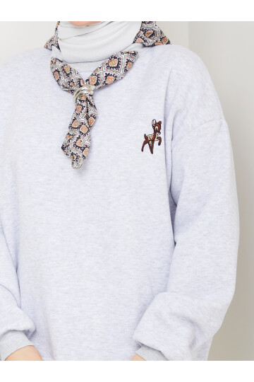 ÜÇ İP FUARLI SWEAT-GRİ