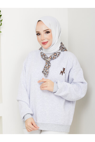 ÜÇ İP FUARLI SWEAT-GRİ