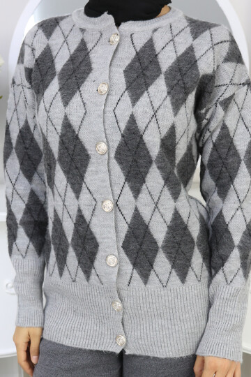 V BAKLAVA  DESEN HIRKA -GRİ