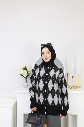 V BAKLAVA  DESEN HIRKA -SİYAH