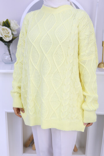 VNZ ÖRGÜLÜ TRİKO KAZAK-SARI