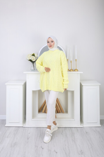 VNZ ÖRGÜLÜ TRİKO KAZAK-SARI