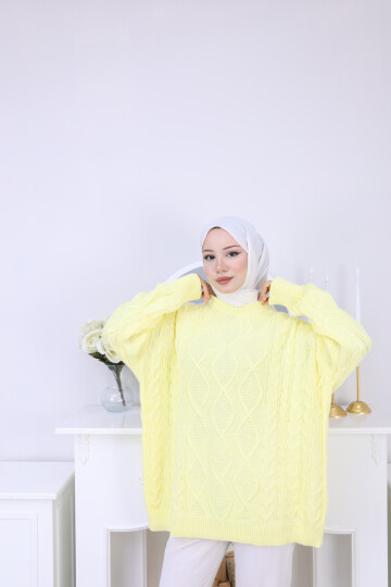 VNZ ÖRGÜLÜ TRİKO KAZAK-SARI